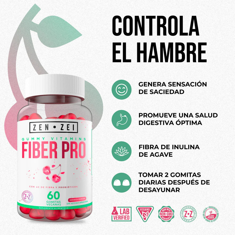 ZEN•ZEI Fiber Pro | Gummies de Fibra y Probióticos para el Bienestar Digestivo