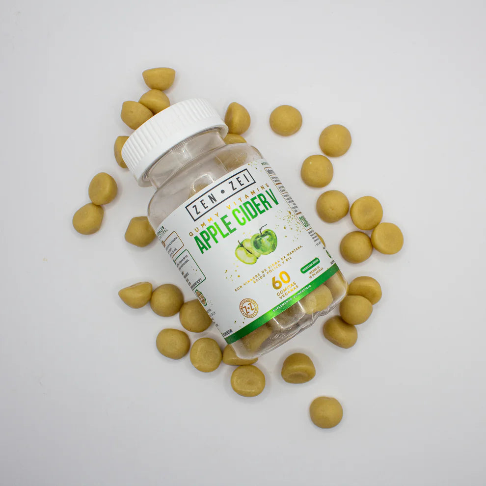 ZEN•ZEI Apple Cider V | Gomitas de Vinagre de Manzana para Digestión y Bienestar – 60 Gummies